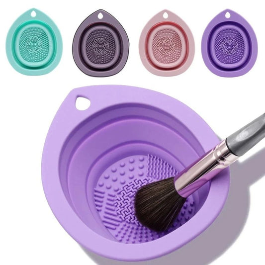 Silicone Makeup Brush Cleaner Bowl And Scrub Pad Set