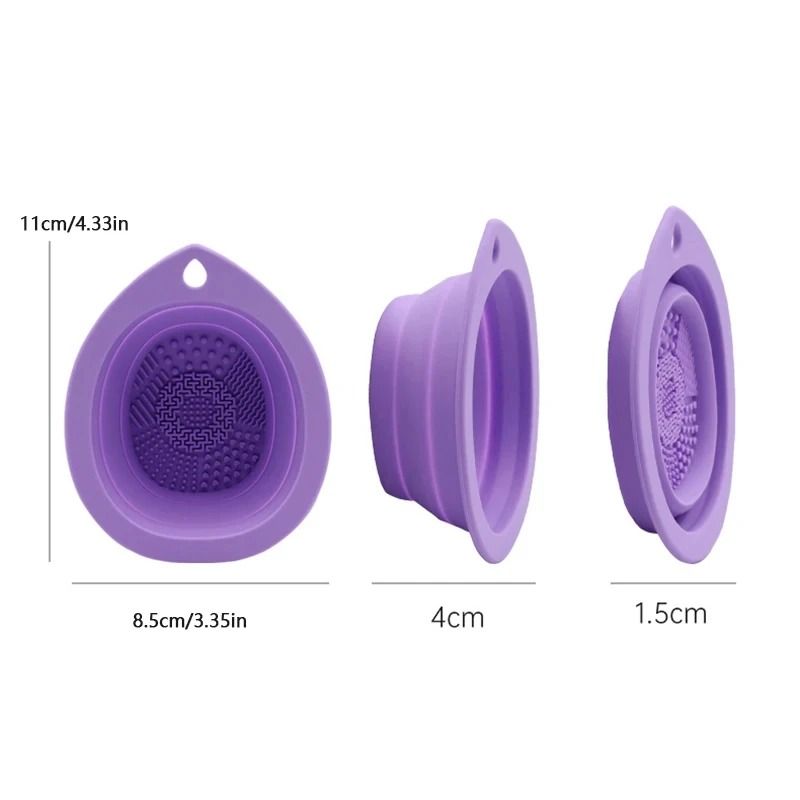 Silicone Makeup Brush Cleaner Bowl And Scrub Pad Set