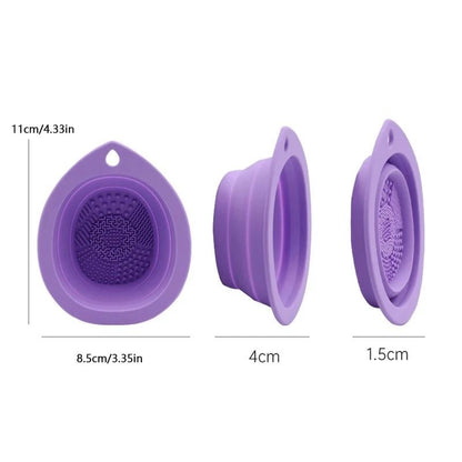 Silicone Makeup Brush Cleaner Bowl And Scrub Pad Set