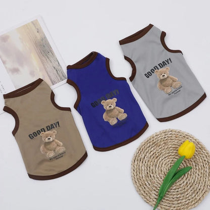 Cartoon Bear Dog Clothes Cute Cotton Pet T-shirt for Small and Medium Dogs