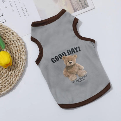 Cartoon Bear Dog Clothes Cute Cotton Pet T-shirt for Small and Medium Dogs