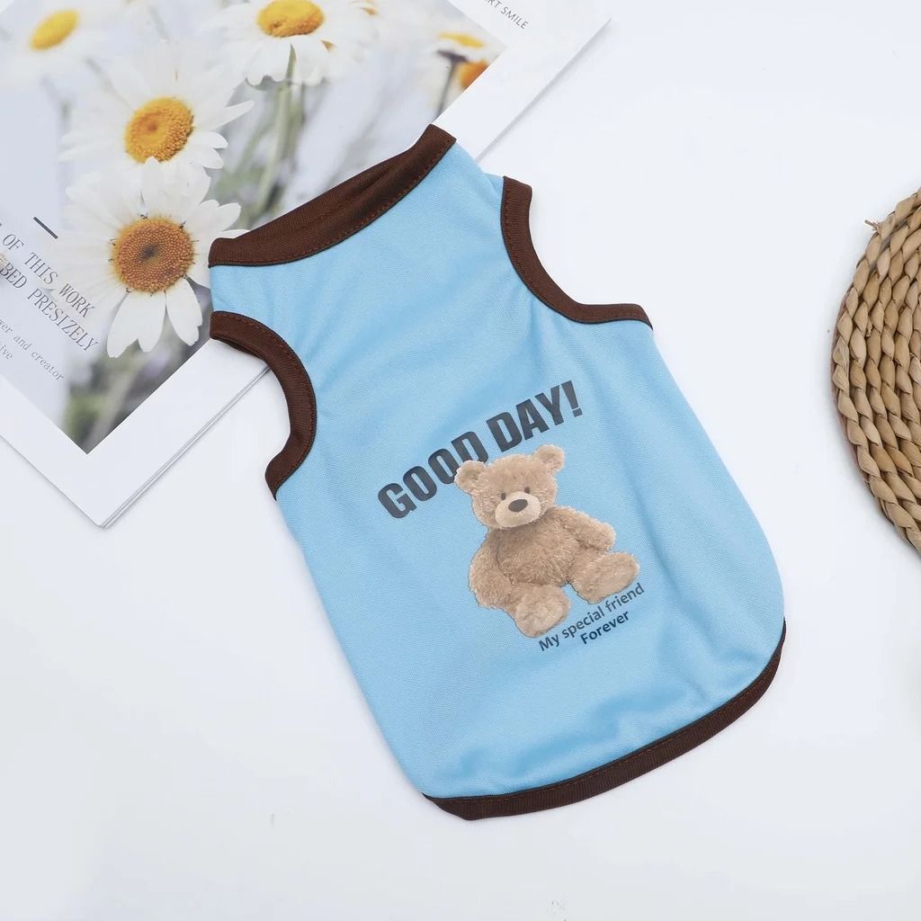 Cartoon Bear Dog Clothes Cute Cotton Pet T-shirt for Small and Medium Dogs