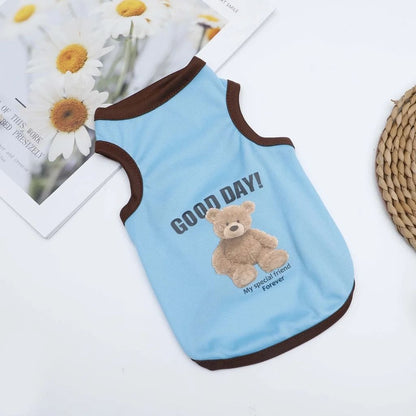 Cartoon Bear Dog Clothes Cute Cotton Pet T-shirt for Small and Medium Dogs