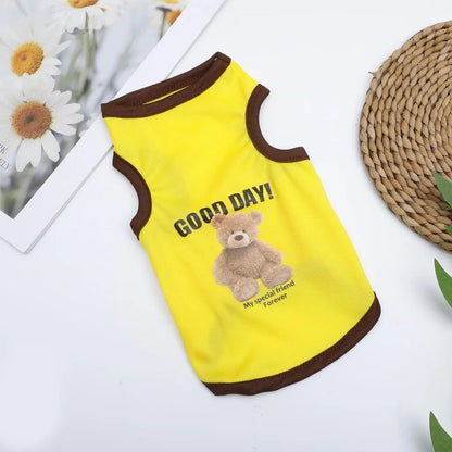 Cartoon Bear Dog Clothes Cute Cotton Pet T-shirt for Small and Medium Dogs