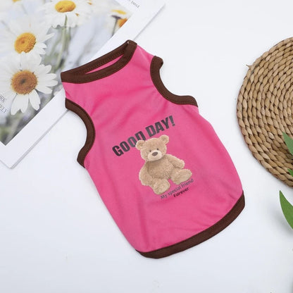 Cartoon Bear Dog Clothes Cute Cotton Pet T-shirt for Small and Medium Dogs