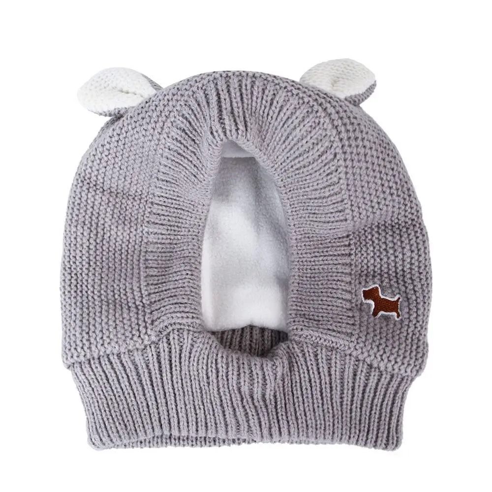 Quiet Dog Ear Muffs Noise Protection Knitted Hat for Medium and Large Dogs