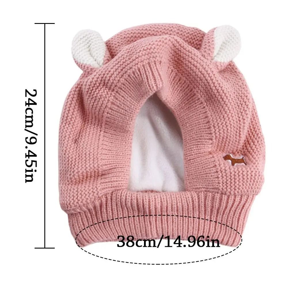 Quiet Dog Ear Muffs Noise Protection Knitted Hat for Medium and Large Dogs