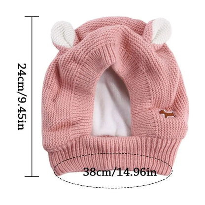 Quiet Dog Ear Muffs Noise Protection Knitted Hat for Medium and Large Dogs