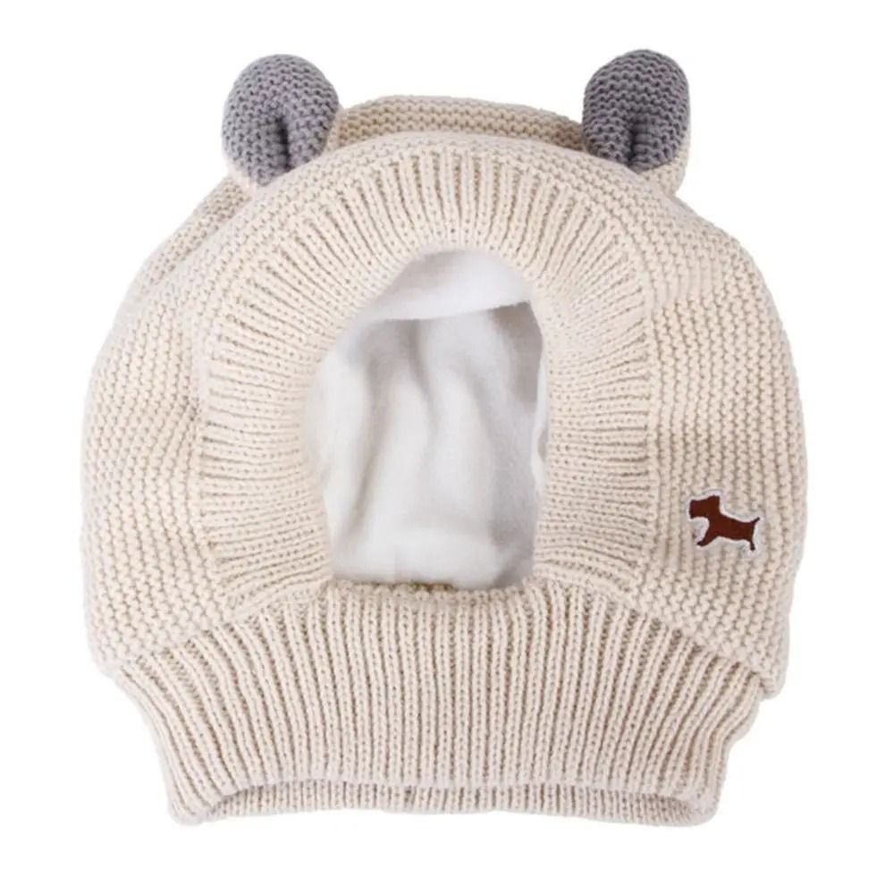 Quiet Dog Ear Muffs Noise Protection Knitted Hat for Medium and Large Dogs
