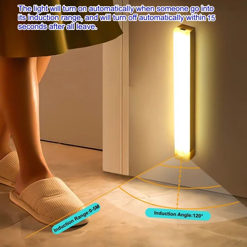 Wireless Rechargeable Motion Sensor LED Bar Light – Magnetic Cabinet and Closet Lamp