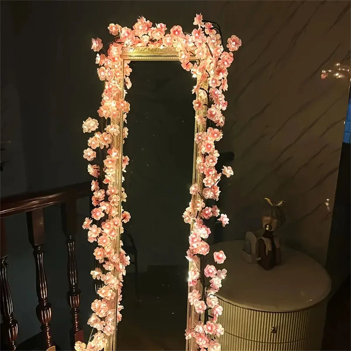 Cherry Blossom 96 LED Tree Branch Light – USB Rattan String Lamp with 8 Lighting Modes for Bedroom, Wedding and Holiday