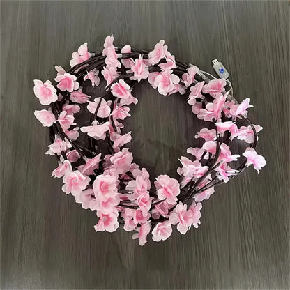 Cherry Blossom 96 LED Tree Branch Light – USB Rattan String Lamp with 8 Lighting Modes for Bedroom, Wedding and Holiday