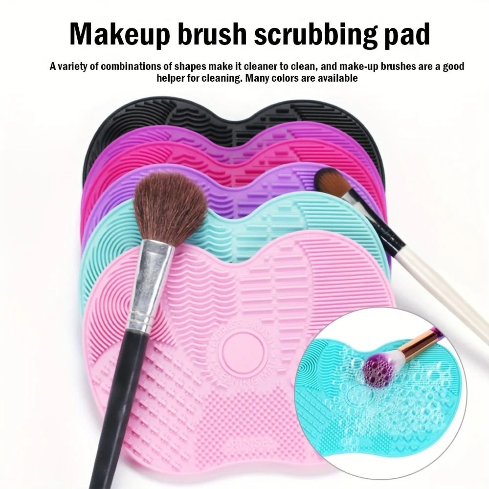 Silicone Apple Shaped Makeup Brush Cleaner Pad With Suction Cup