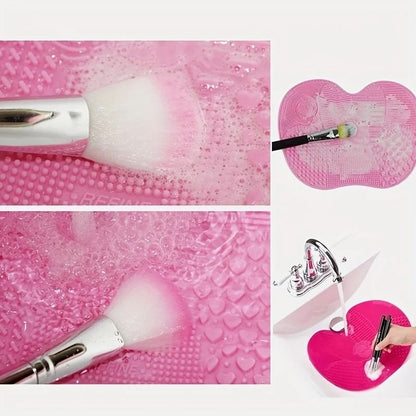 Silicone Apple Shaped Makeup Brush Cleaner Pad With Suction Cup