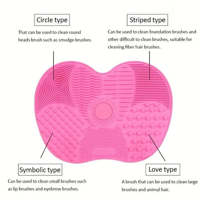 Silicone Apple Shaped Makeup Brush Cleaner Pad With Suction Cup