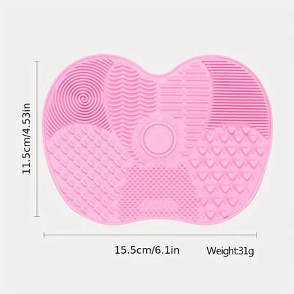 Silicone Apple Shaped Makeup Brush Cleaner Pad With Suction Cup
