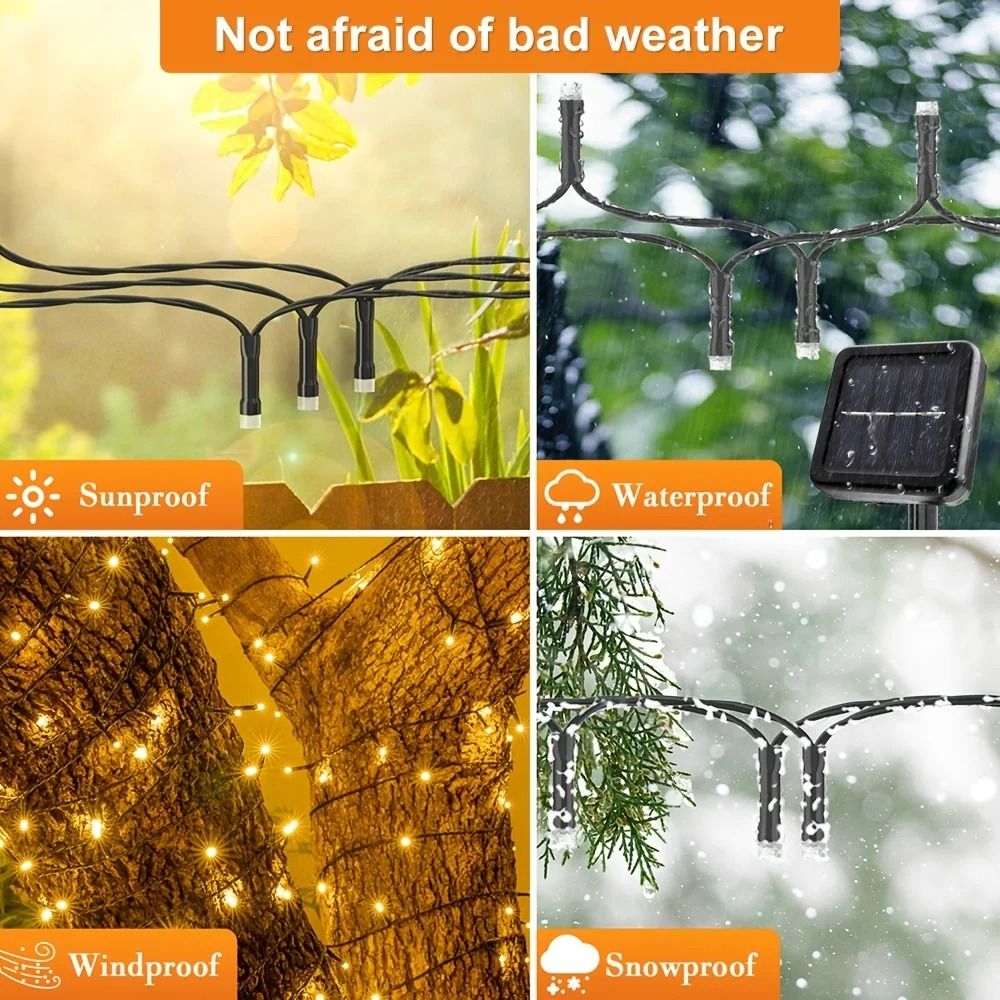 Solar Powered LED String Lights Outdoor Fairy Garland (50–300 LEDs)