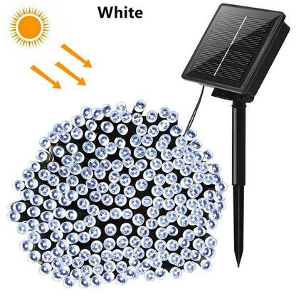 Solar Powered LED String Lights Outdoor Fairy Garland (50–300 LEDs)