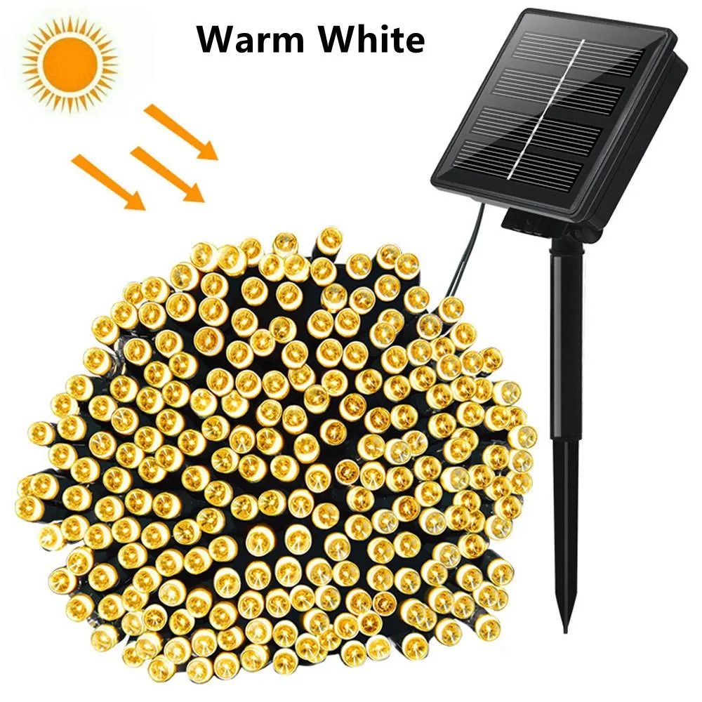 Solar Powered LED String Lights Outdoor Fairy Garland (50–300 LEDs)