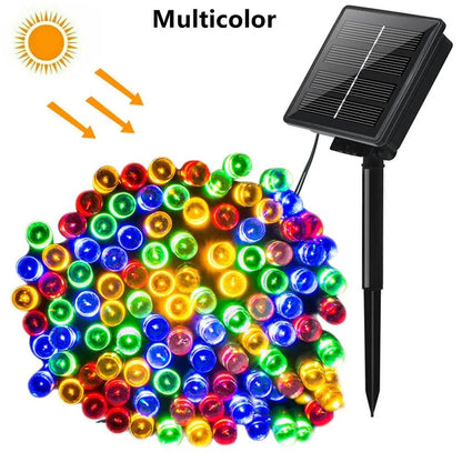 Solar Powered LED String Lights Outdoor Fairy Garland (50–300 LEDs)