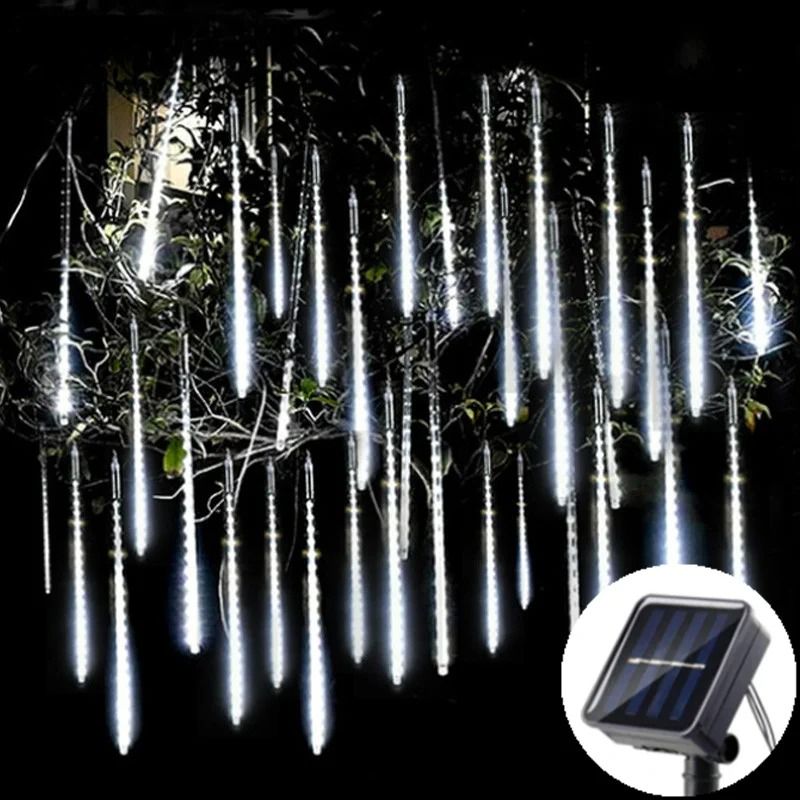 Solar LED Meteor Shower Lights – Outdoor Waterproof Falling Rain String Lights
