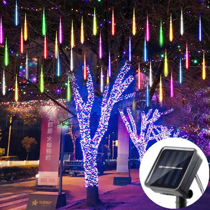 Solar LED Meteor Shower Lights – Outdoor Waterproof Falling Rain String Lights
