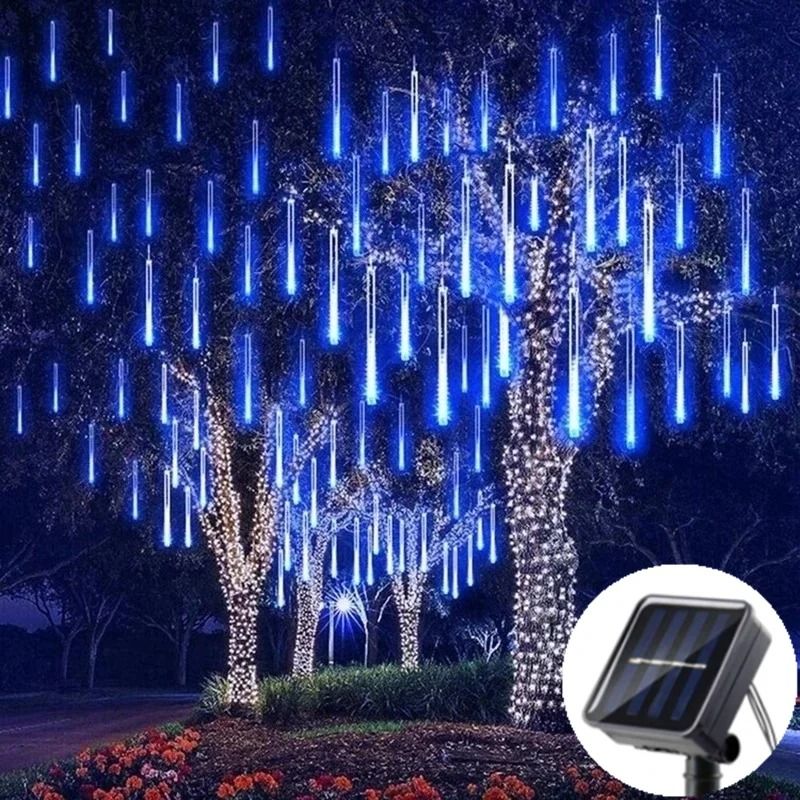 Solar LED Meteor Shower Lights – Outdoor Waterproof Falling Rain String Lights