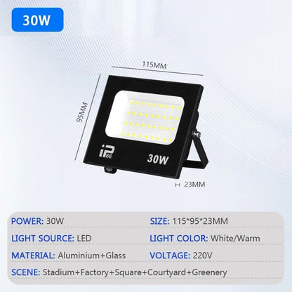 High Brightness LED Flood Light – Outdoor Waterproof Path and Garden Spotlight (10W–200W)