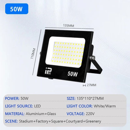 High Brightness LED Flood Light – Outdoor Waterproof Path and Garden Spotlight (10W–200W)
