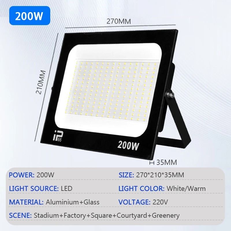 High Brightness LED Flood Light – Outdoor Waterproof Path and Garden Spotlight (10W–200W)