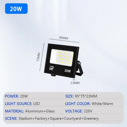 High Brightness LED Flood Light – Outdoor Waterproof Path and Garden Spotlight (10W–200W)