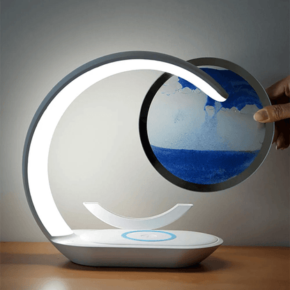 SandSilk Wireless Charging Hourglass Table Lamp – 3D Quicksand Art Desktop Light