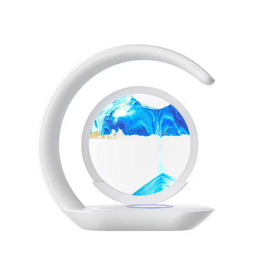 SandSilk Wireless Charging Hourglass Table Lamp – 3D Quicksand Art Desktop Light