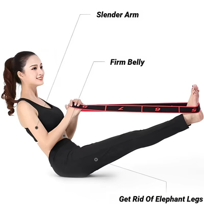 Stretching Belt Pilates Fitness, Style Dance Yoga, Elastic Stretch Resistance Band, Digital Elasticity Tension Strap