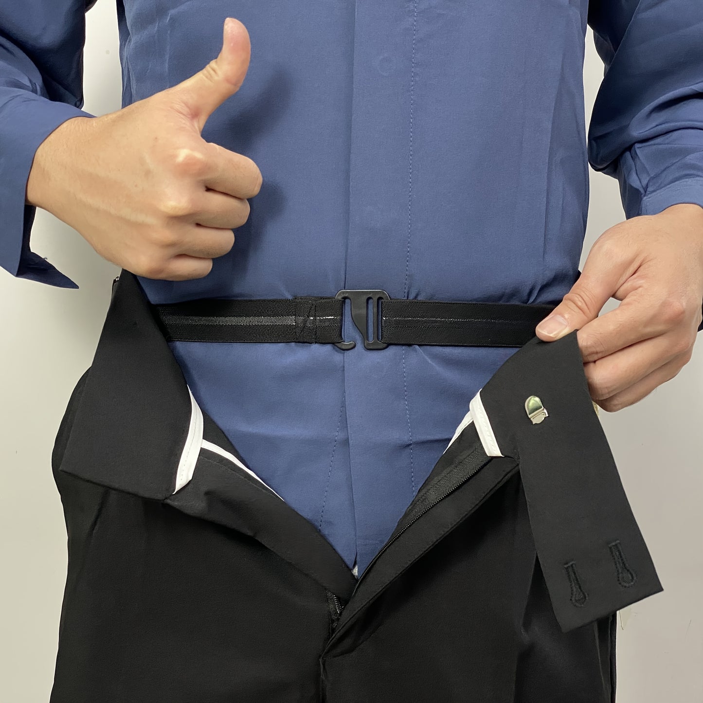Adjustable Elastic Non-Slip Shirt Stays, Men's Knit Fabric, Polyester Belts for Formal Shirts, Perfect for Weddings