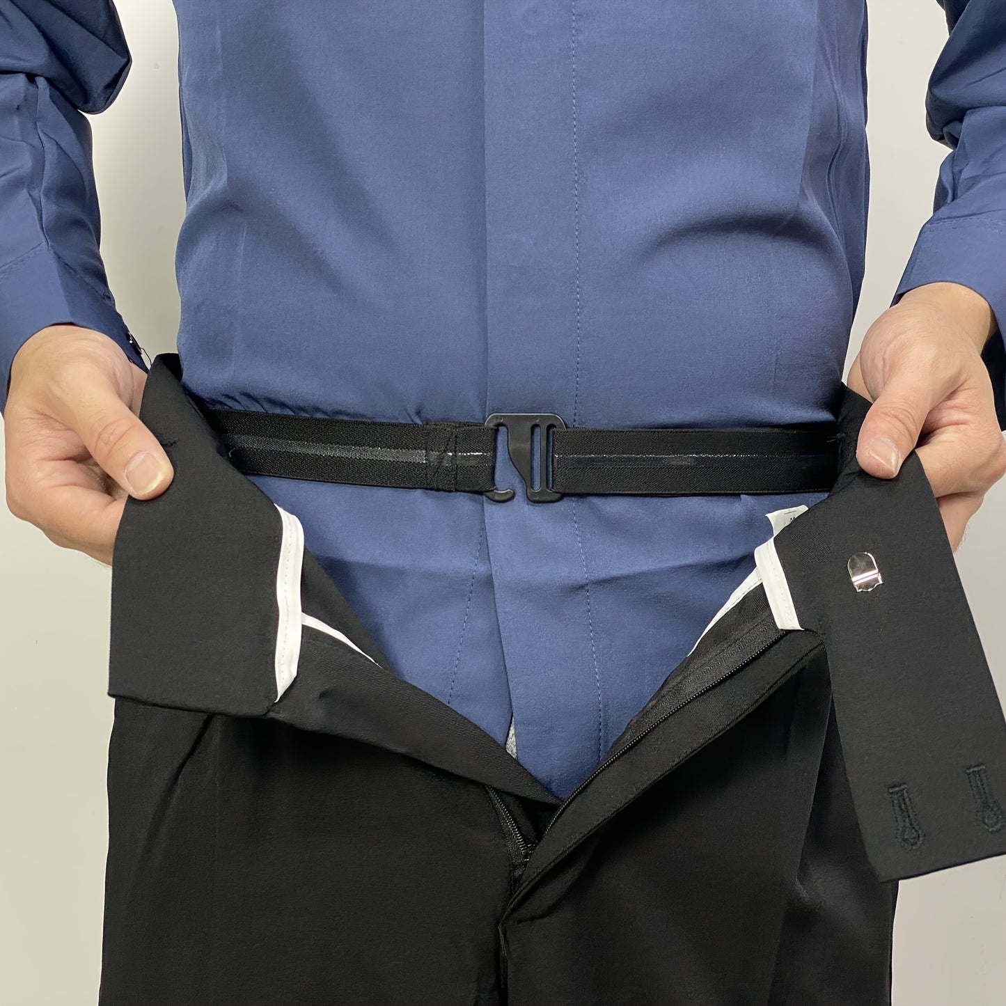 Adjustable Elastic Non-Slip Shirt Stays, Men's Knit Fabric, Polyester Belts for Formal Shirts, Perfect for Weddings