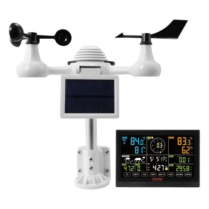 Home Weather Station Indoor Outdoor, Wi-Fi Weather Station, Color Display, Solar Wireless Outdoor Sensor, Alarm Alerts