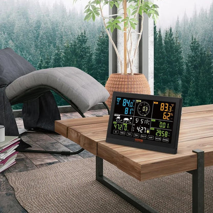 Home Weather Station Indoor Outdoor, Wi-Fi Weather Station, Color Display, Solar Wireless Outdoor Sensor, Alarm Alerts