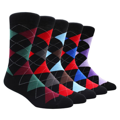 Men's Socks Soft and breathable High Quality Cotton black Classic pattern Happy Gentleman Plus Size Mens dress