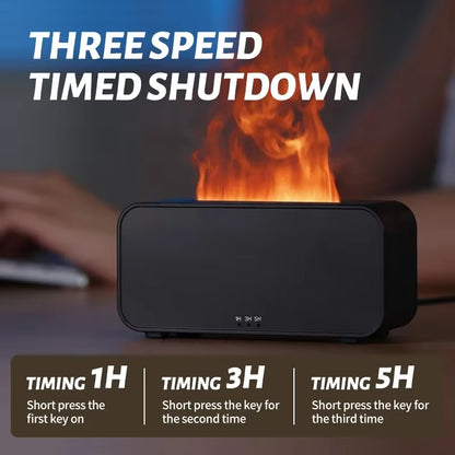 Mini Flame Humidifier, Colourful Atmosphere Light, Timed Function, No Water, Power Protection, Home Bedroom Office