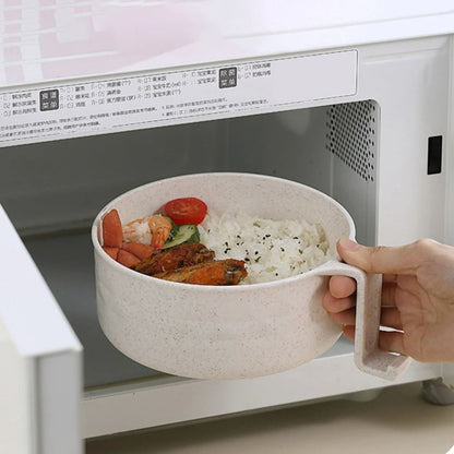 Microwave Ramen Bowl Cooker Set Wheat Straw Instant Noodle Bowl with Spoon and Chopsticks