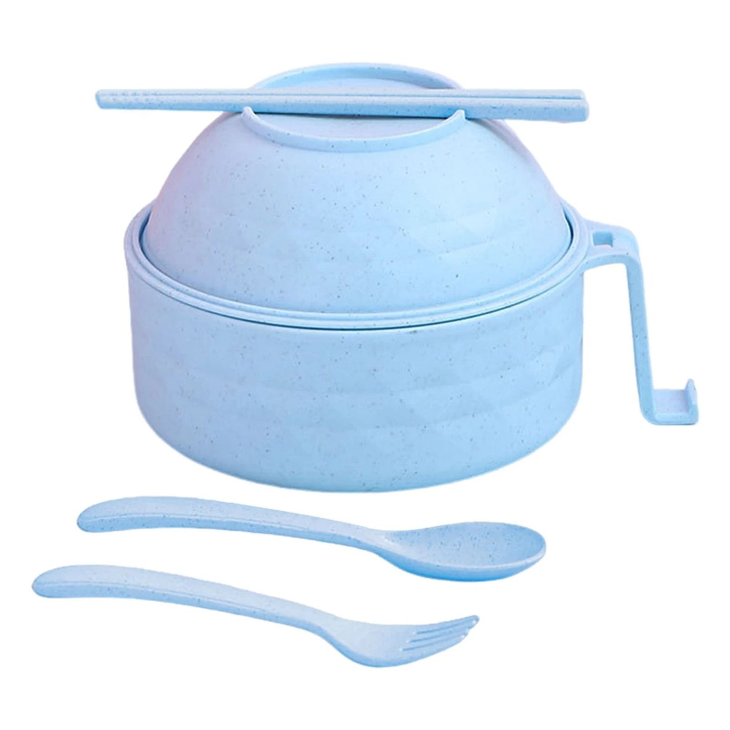 Microwave Ramen Bowl Cooker Set Wheat Straw Instant Noodle Bowl with Spoon and Chopsticks