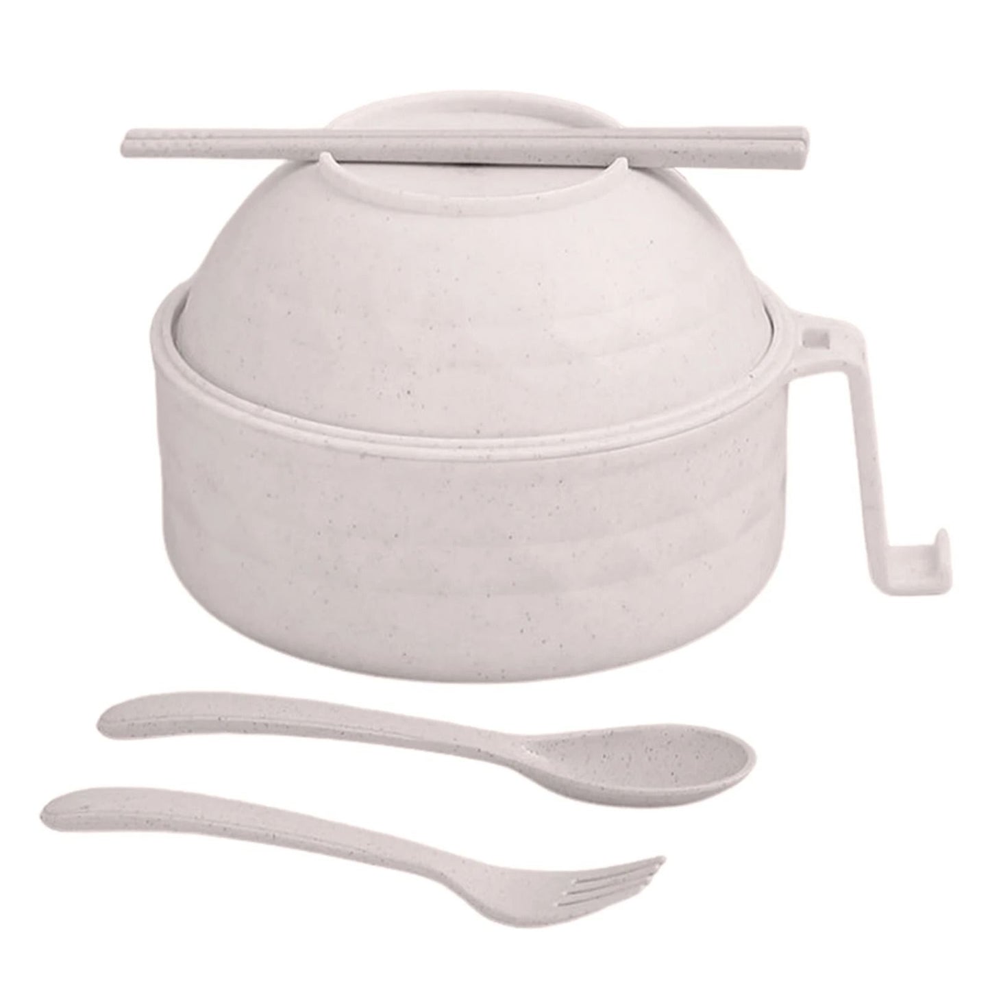 Microwave Ramen Bowl Cooker Set Wheat Straw Instant Noodle Bowl with Spoon and Chopsticks