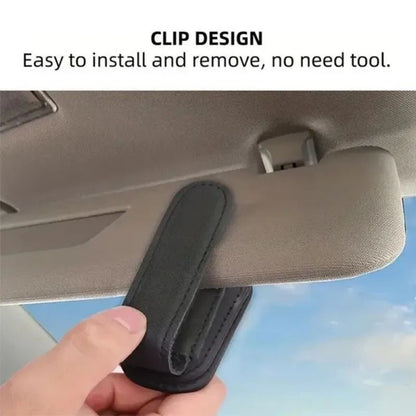 Car Sun Visor Glasses Case and Ticket Card Clip – Auto Interior Organizer