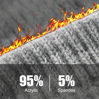 Touch Screen Gloves, Warm Winter Women Men, Full Finger Outdoor Cycling, Classical Knit Mittens Wool, Driving Glove