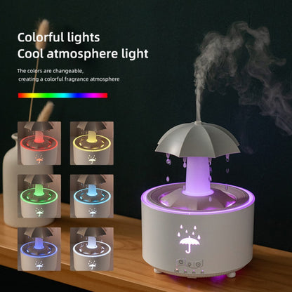 Rotating Umbrella Water Drop Humidifier, Colourful Night Light Aroma Diffuser, Quiet Essential Oil Sprayer for Home