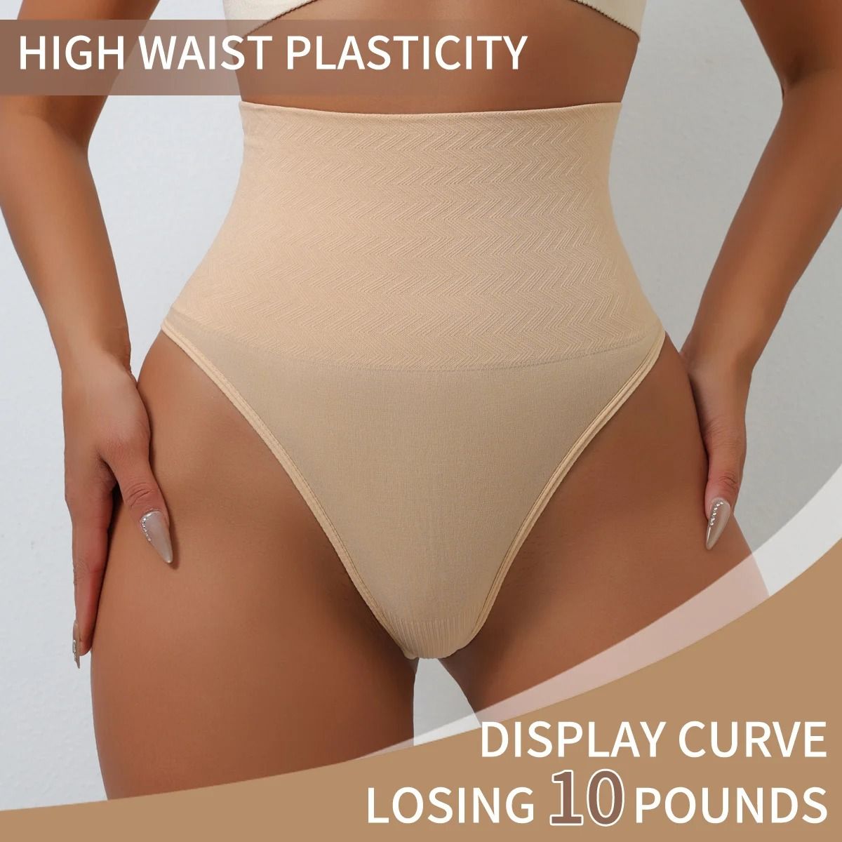 High Waist Seamless Thong Panties Tummy Control Shaper Underwear