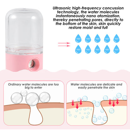 Mini Car Air Humidifier, USB Facial Sprayer, Nano Nebulizer, Essential Oil Diffuser, Aromatherapy