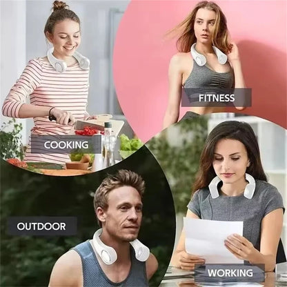 Portable Bladeless Neck Fan with Rechargeable Battery
