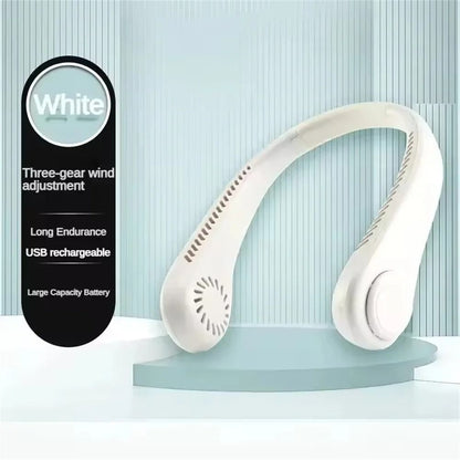 Portable Bladeless Neck Fan with Rechargeable Battery